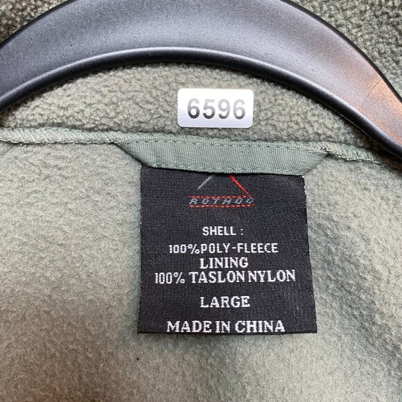 Rothco Fleece Jacket Mens L Green Army Military Full Zip - Picture 6 of 13